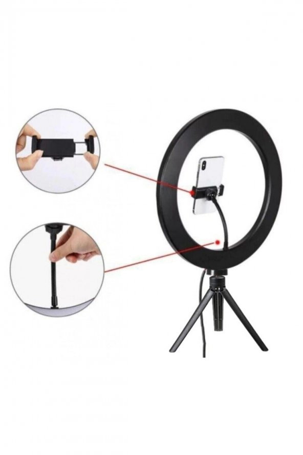 10 Inç Tripot Ayaklı Ring Light Makyaj Selfie Led Işığı - 2