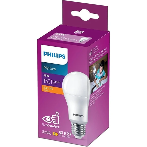 Philips LED 13-100W E27 2700K - Sarı Işık - 1521 Lumen Yüksek Işık - E27 Duy