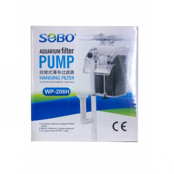 WP-206H-Sobo Akvaryum Şelale Filtre 3W 250 Lt