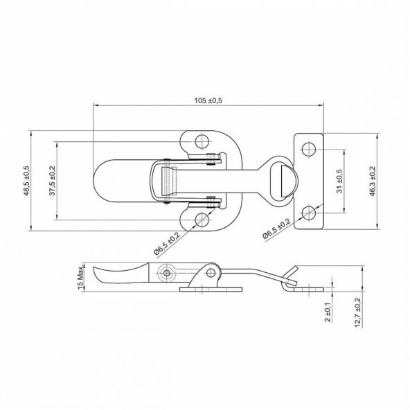 4 Adet Kaput Gergi Mandalı Kovan Kilidi Sandık Klipsi 41-001 - 2