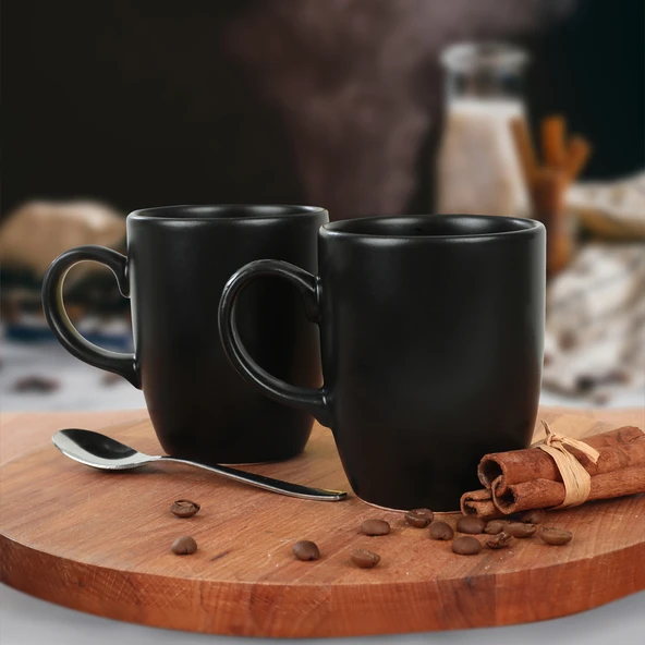 Keramika Mat Siyah Bulut Kupa 9 Cm 6 Adet - 2