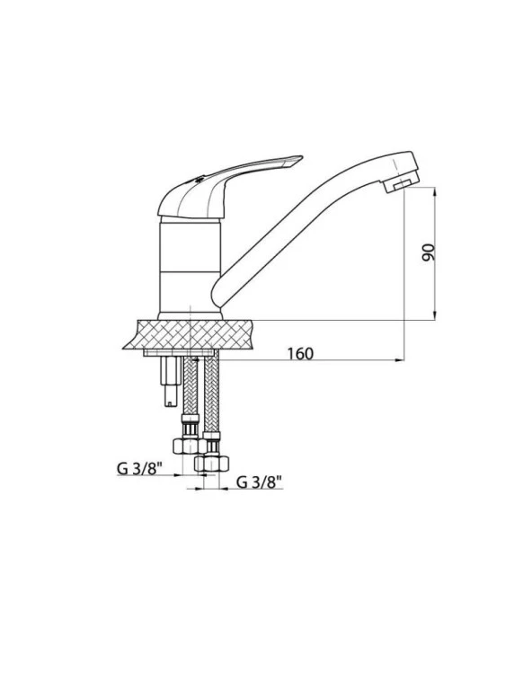 GPD Döner Lavabo Bataryası Adrio MDL120 - Resim 2