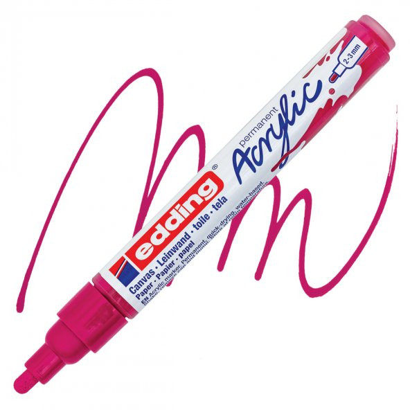 Edding 5100 Akrilik Markör 2-3mm Yuvarlak Uç Telemagenta - 2