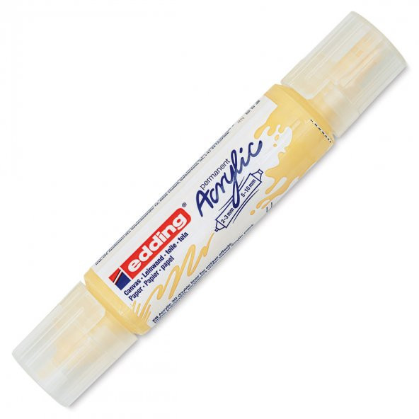 Edding 5400 Akrilik Markör Çift Taraflı Kesik Uç Pastel Sarı - 2