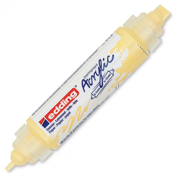 Edding 5400 Akrilik Markör Çift Taraflı Kesik Uç Pastel Sarı - 3