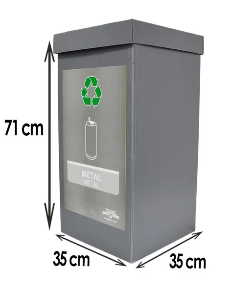 4lü Geri Dönüşüm Kutusu ve Organik Atık Kutusu Set - 4