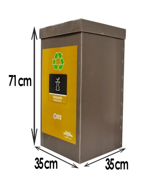 4lü Geri Dönüşüm Kutusu ve Organik Atık Kutusu Set - 6