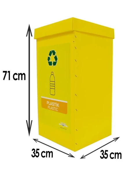 4lü Geri Dönüşüm Kutusu ve Organik Atık Kutusu Set - 5