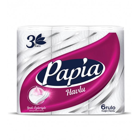 Papia İpek Özlü Kağıt Havlu 3 Katlı 6'lı