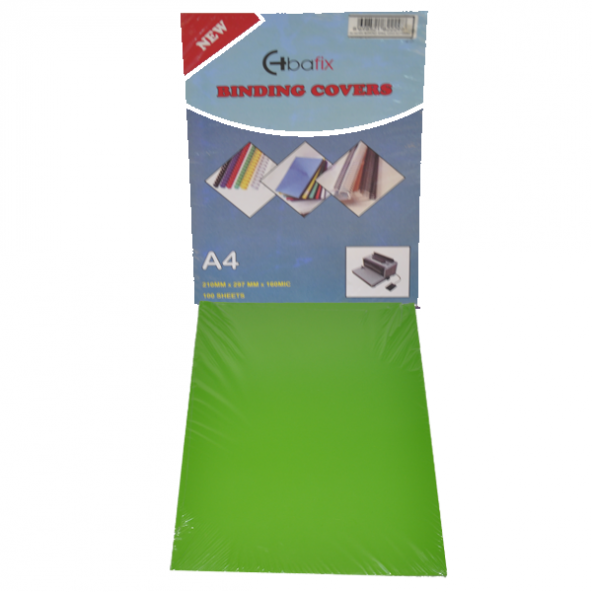 Bafix Cilt Kapağı Plastik Opak A4 160 MIC Yeşil  (100 lü)