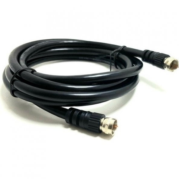Siyah F Konnektörlü Hazır Uydu Anten Kablosu-1.5mt