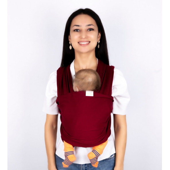 Esnek Wrap Sling Eggbaby BordoBebek Sling Kanguru Bordo Esnek Wrap Sling Bebek Taşıma Şalı %100 Pamuk - 2