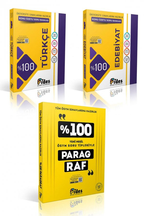 Fides Edebiyat + Türkçe + Paragraf  3li Set