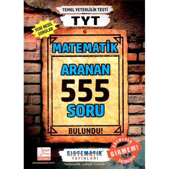 Sistematik Yayınları TYT Matematik Aranan 555 Soru Bankası