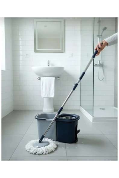 YASİMA Çelik Presli,Pedallı Temiz&Kirli su Ayırma Özelliği,Otomatik Temizlik Seti ,Yedek paspas Hediyeli