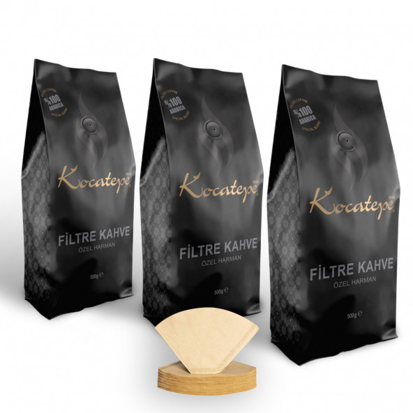 Kocatep Filtre Kahve 3 x 500 gr (Folyo Filtre Kağıdı Hediye)