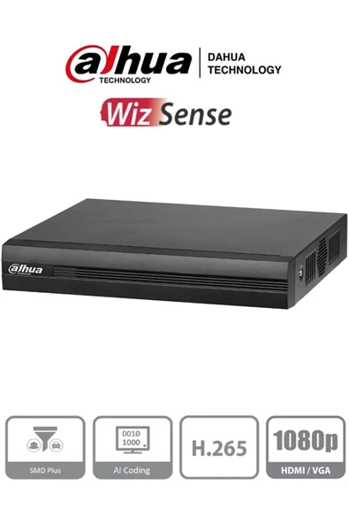 DAHUA XVR5104HS-5M-I3 4CH Penta-Brid 5MP Kompakt 1U 1HDD WizSense 4 Kanal XVR Kayıt Cihazı