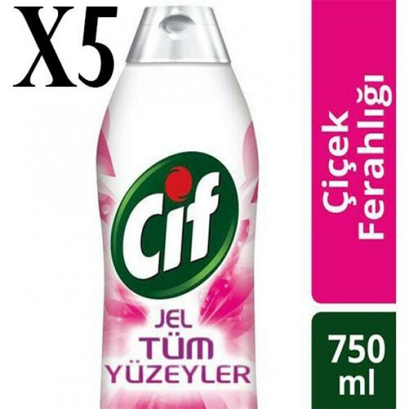 Cif Tüm Yüzeyler Çiçek Ferhlığı 750 ml x 5 Adet