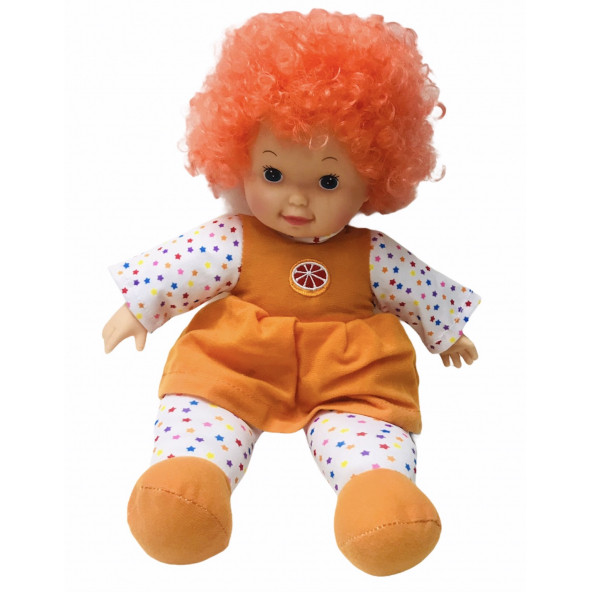 Bonus Saçlı Cici Kızlar Bez Bebek 45 Cm - Portakal Bebek - 1