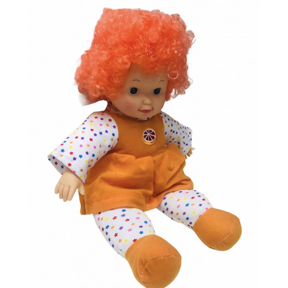 Bonus Saçlı Cici Kızlar Bez Bebek 45 Cm - Portakal Bebek - 3