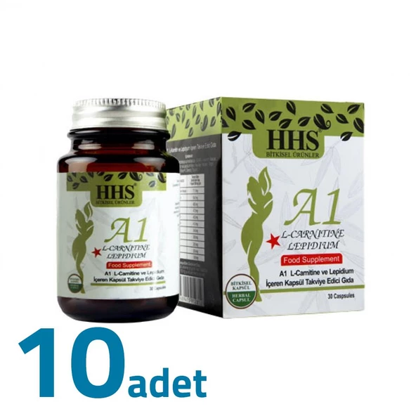 HHS A1 L-Carnitine Lepidium A+1 Bitkisel 30 Kapsül X 10Adet Kutu