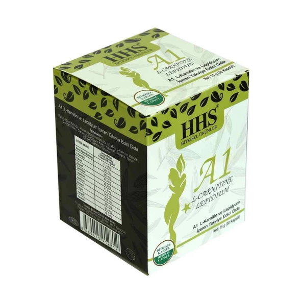 Hhs A1 L-Carnitine Lepidium A+1 Bitkisel 30 Kapsül X 10Adet Kutu - 4
