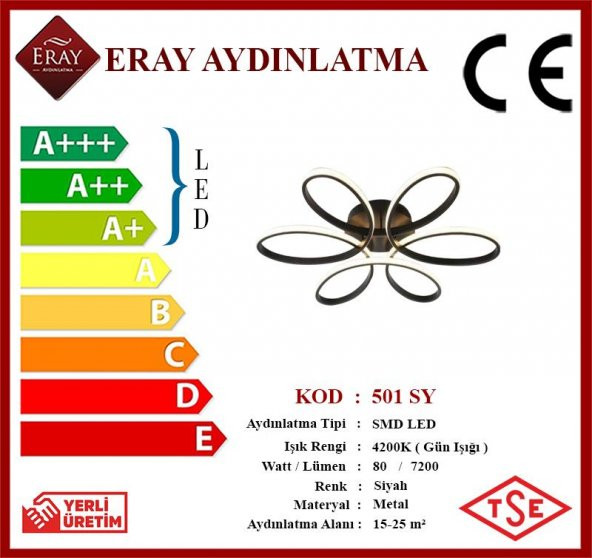 Eray Aydınlatma 501 Siyah Led Avize - 3