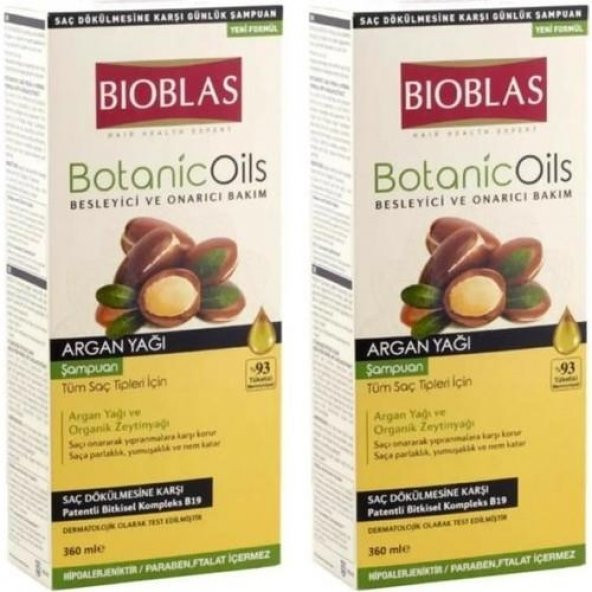 Bioblas Botanic Oils Argan Yağı Şampuanı 360 ml x 2