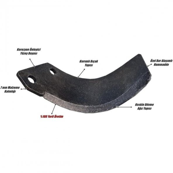 Mini Bahçe Tipi Rotovatör Bıçağı 7 mm 36 Adet - Türkay - Hisarlar - Yurdusar Uyumlu C Tip - 2