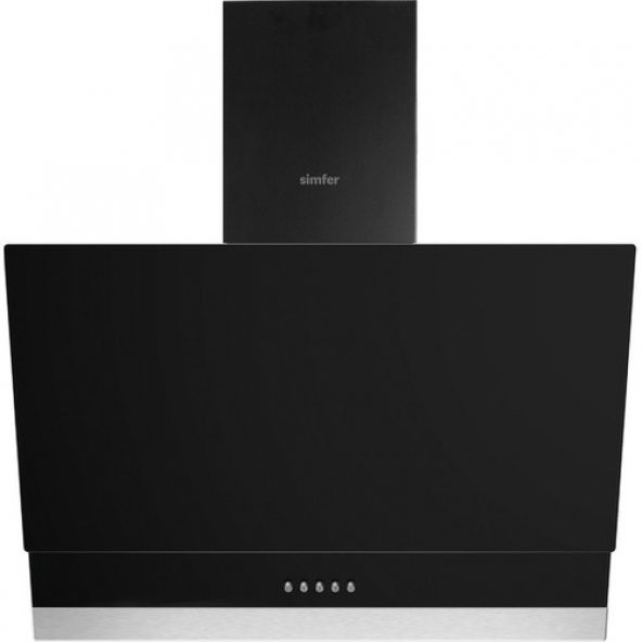 Simfer 9603 60 cm Siyah Eğik Cam Ekotouch Kontrol Davlumbaz - Resim 1