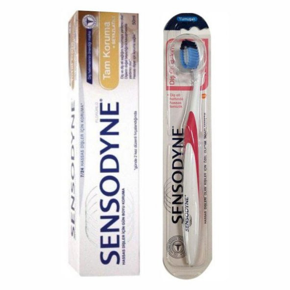 SENSODYNE TAM KORUMA VE BEYAZLATICI 50 ML+ SENSODYNE YUMUŞAK DİŞ FIRÇASI