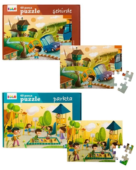 Eolo Şehirde ve Parkta 2li Puzzle Set