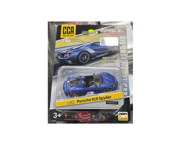 PTTAVM: CCA Premium Series Porsche 918 Spyder Mavi 1/61 Model Araba