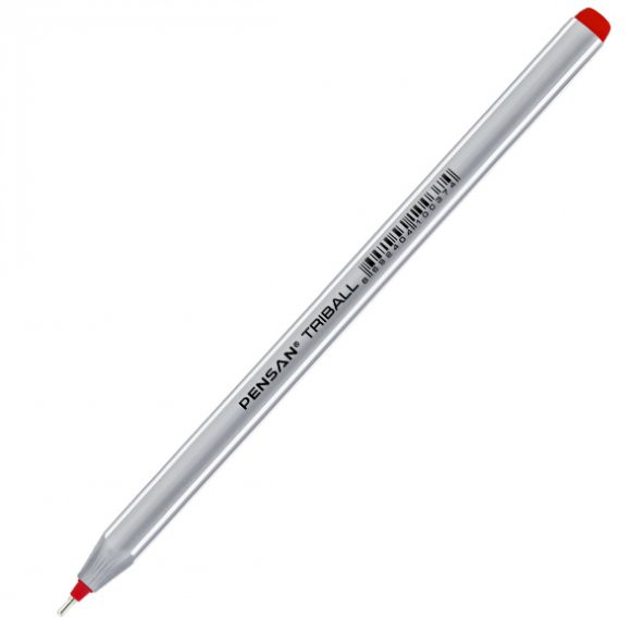 Pensan Tükenmez Kalem Triball 1.0 MM Bilye Uç Kırmızı 12 Lİ 1003-12-LI-PKT