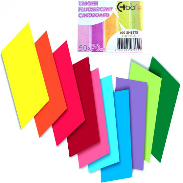 Bafix Fon Karton 100 LÜ 50x70 120 GR Fosforlu K.Pembe-100-LI-PKT
