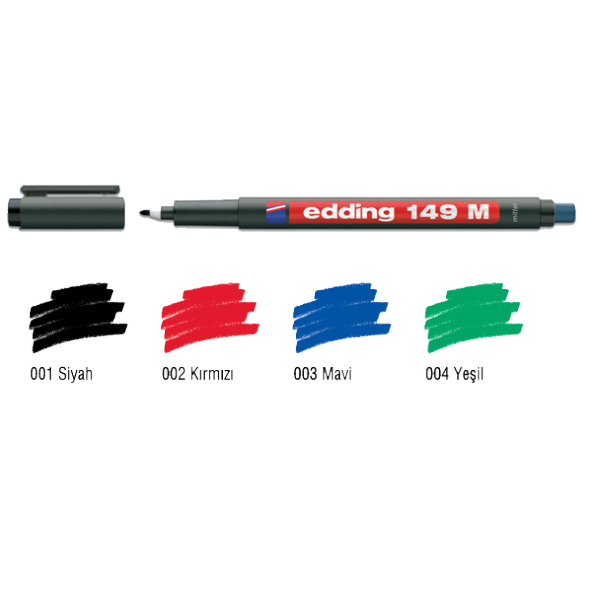 Edding Asetat Kalemi(10 adet) Permanent M Seri 1.0 MM Mavi 149 M