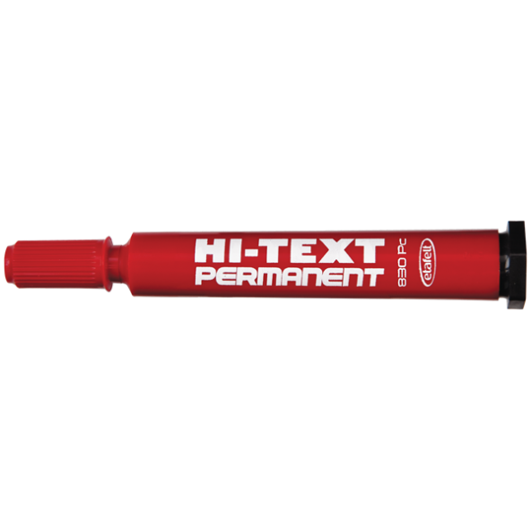 Hi-Text Markör Kesik Uçlu Kırmızı 830PC (12 adet)