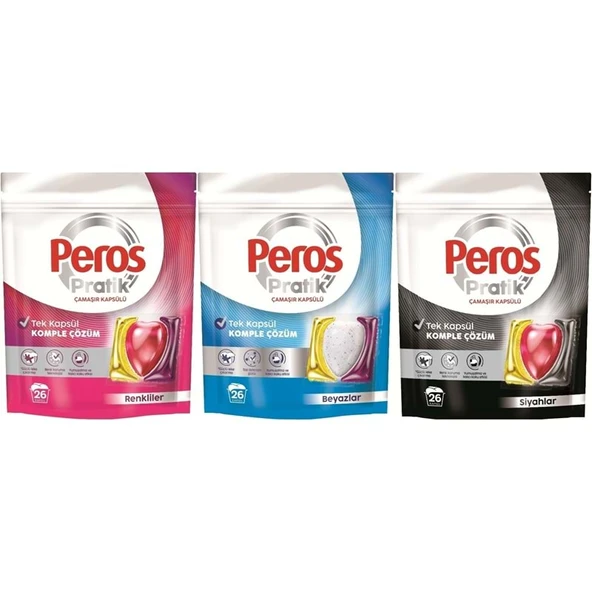 Pratik Matik Çamaşır Deterjanı Kapsülü - Tableti 78 Adet (3PK*26) (Karma Set)