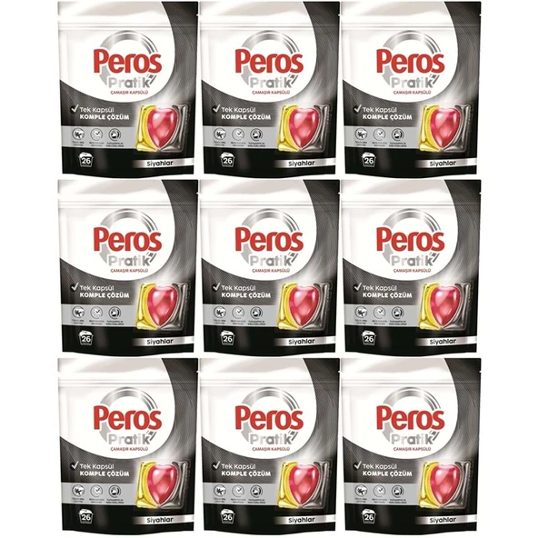 Pratik Matik Çamaşır Deterjanı Kapsülü - Tableti 234 Adet Siyahlar (9PK*26)