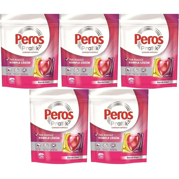 Pratik Matik Çamaşır Deterjanı Kapsülü - Tableti 130 Adet Renkliler (5PK*26)