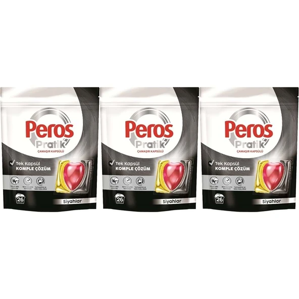 Pratik Matik Çamaşır Deterjanı Kapsülü - Tableti 78 Adet Siyahlar (3PK*26)