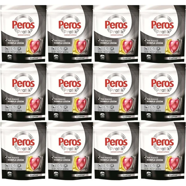 Pratik Matik Çamaşır Deterjanı Kapsülü - Tableti 312 Adet Siyahlar (12PK*26)