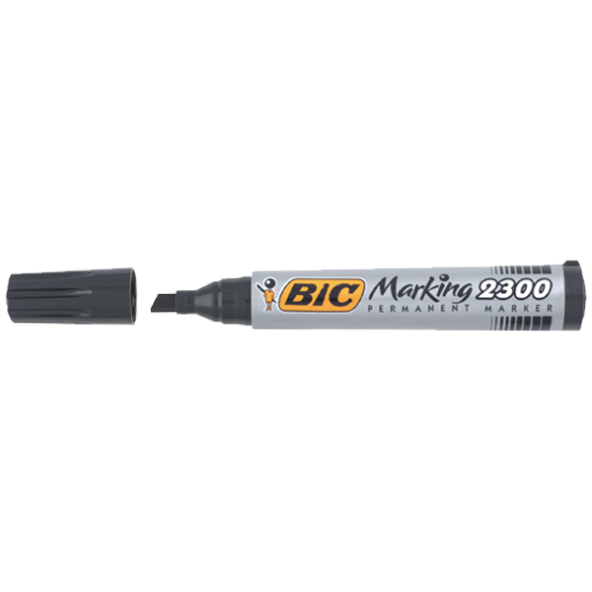 Bic Markör Permanent Kesik Uçlu Siyah 2300 09 (12 adet)