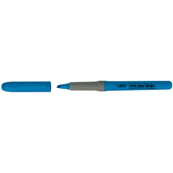 Bic Fosforlu Kalem Brite Line Grip Mavi Kalem Tipi (12 adet)