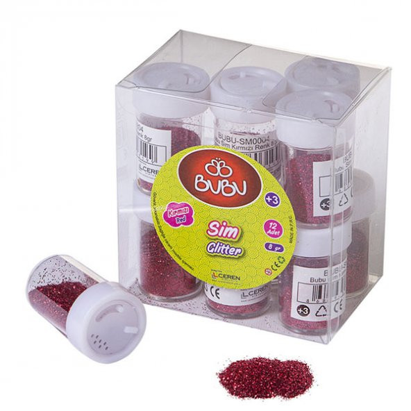 Bu-Bu Sim Kırmızı Renk 8 Gr 12 Li Pvc-12-LI-PKT
