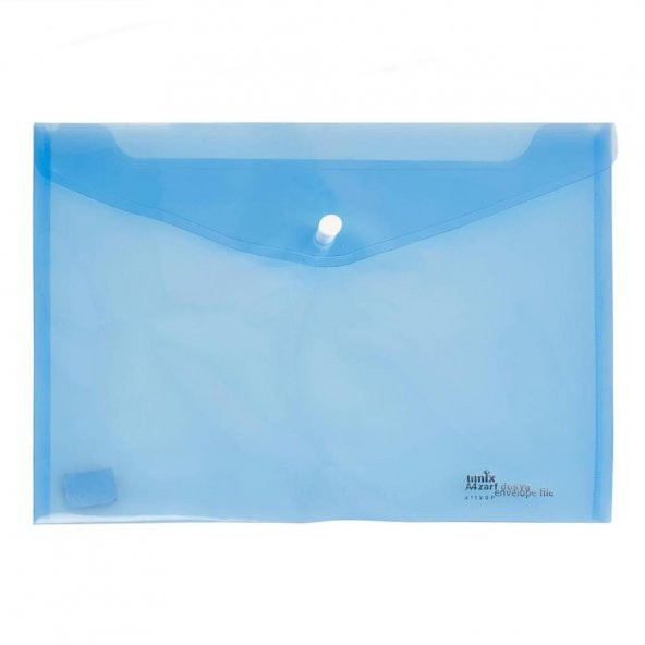 Umix Çıtçıtlı Şeffaf Zarf Dosya Mavi Eco (12 li)