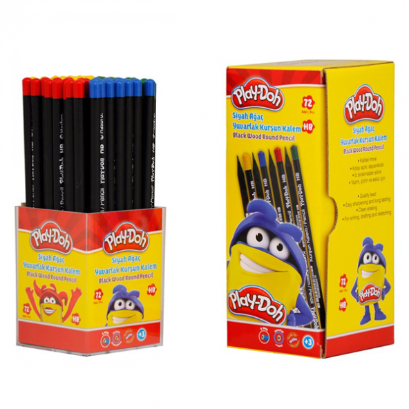 Play-Doh Kurşun Kalem Siyah Yuvarlak 72 Lİ PLAY-KK009-72-LI-PKT