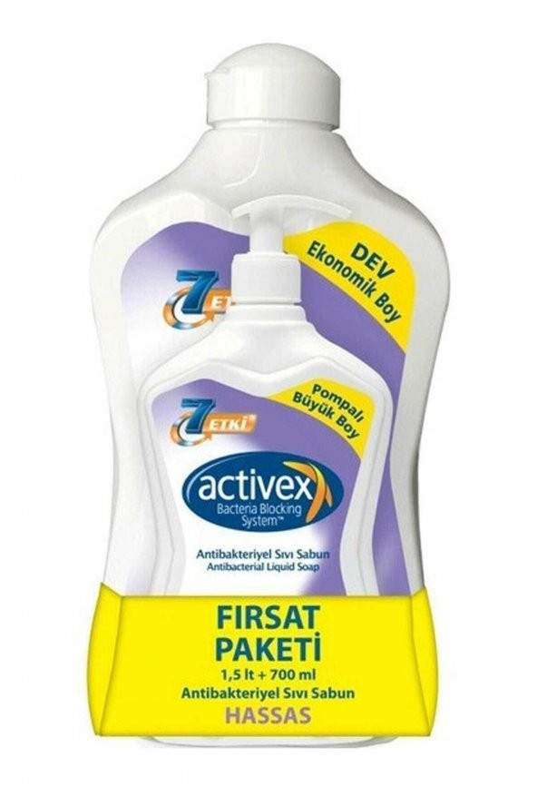 Activex Antibakteriyel Sıvı Sabun 1500ml + 700 ml