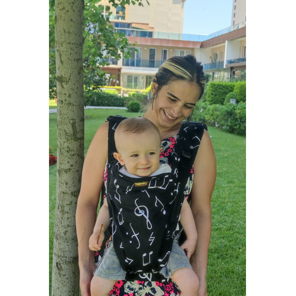 Her Yöne Bebekle Büyüyen Ergonomik Kanguru Bebek Kangurusu Eggbaby Nota Desenli - 3