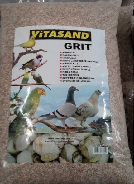 Vitasand 1 Kg Grit Kuş Kumu Çakılı ince Taneli Mineralli